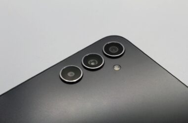 modern smartphone triple camera close up shot